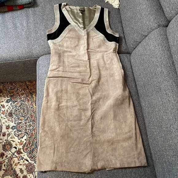 chinese dress ladies 90s 'Danier' Navy Blue Suede Leather Form Fitting Dress / XS   Wildhoneygoods